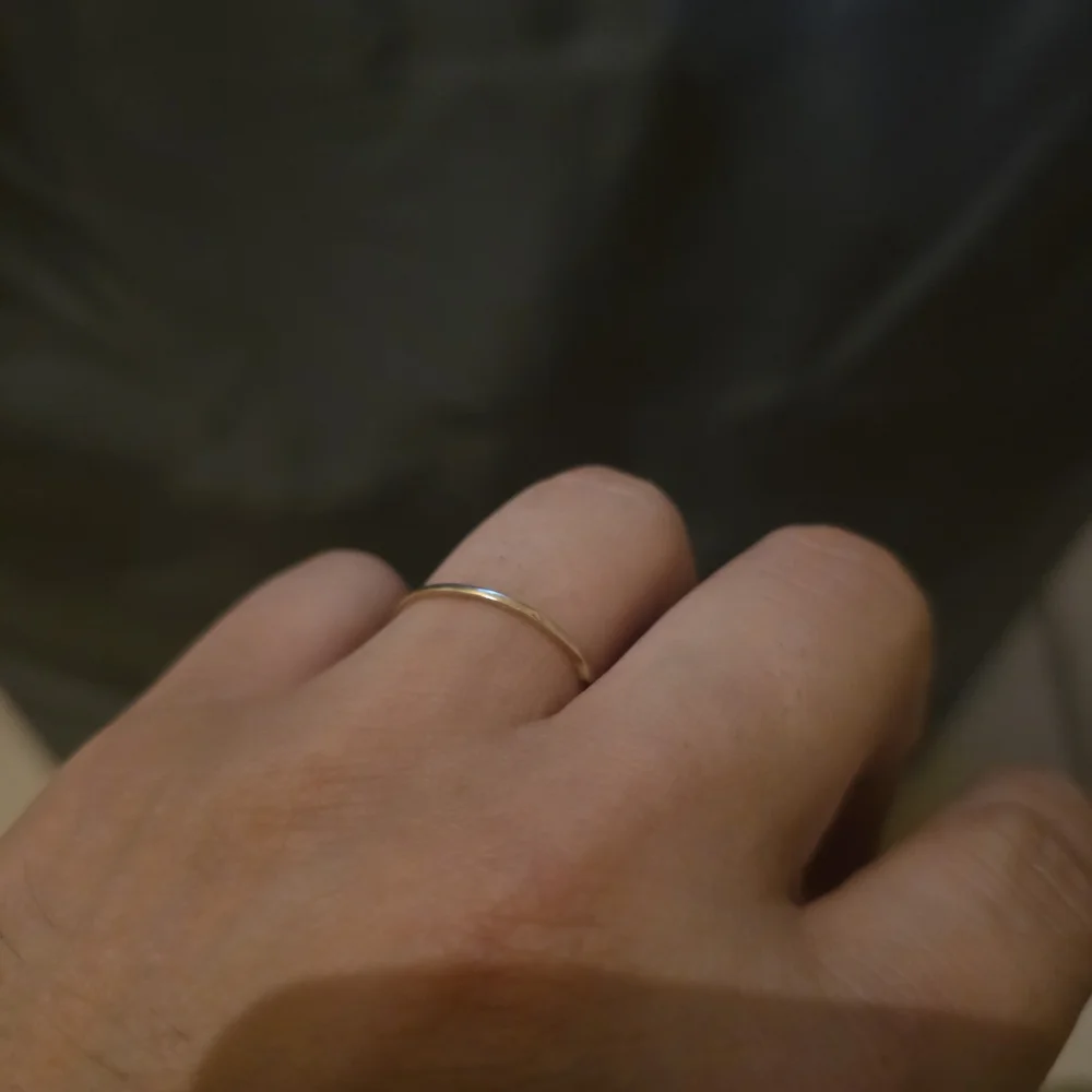 14K Gold Faceted Dainty Ring - Picture 8 of 9